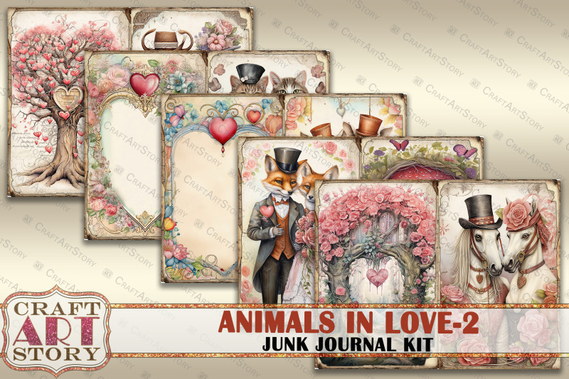 valentine-039-s-day-animals-in-love-2-junk-journal-kit-collage