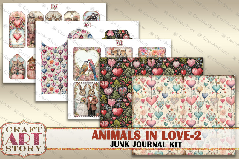 valentine-039-s-day-animals-in-love-2-junk-journal-kit-collage