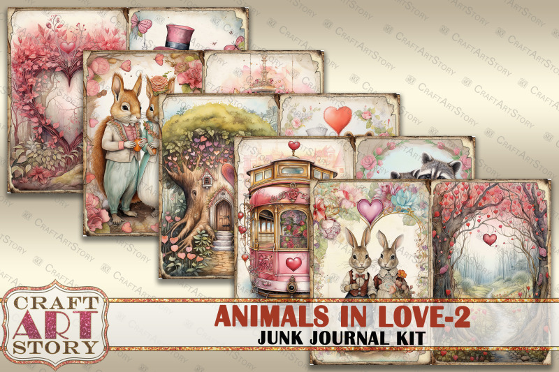 valentine-039-s-day-animals-in-love-2-junk-journal-kit-collage