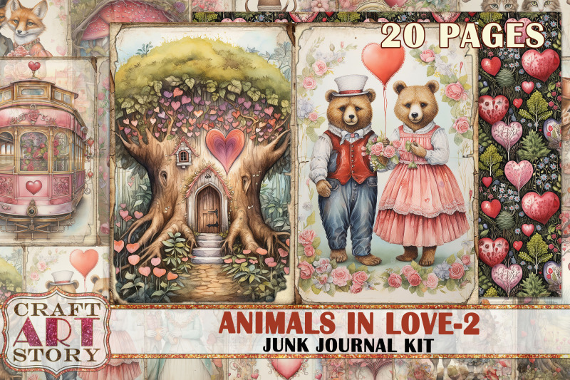 valentine-039-s-day-animals-in-love-2-junk-journal-kit-collage