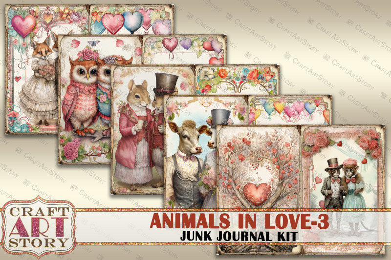 valentine-039-s-day-animals-in-love-3-junk-journal-kit-collage