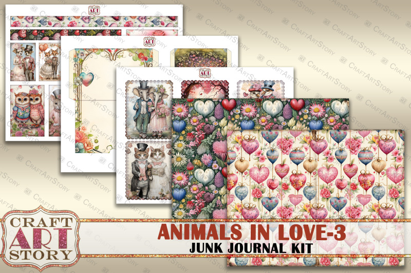 valentine-039-s-day-animals-in-love-3-junk-journal-kit-collage