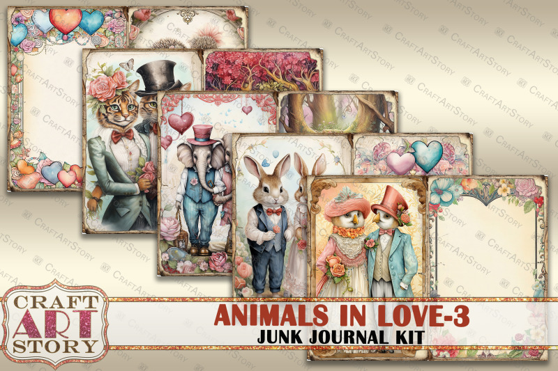 valentine-039-s-day-animals-in-love-3-junk-journal-kit-collage