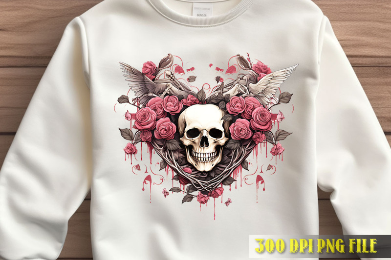 skull-and-roses-heart