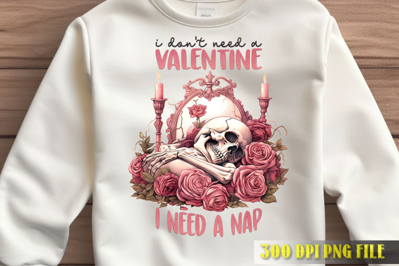 need-a-nap-valentine-skull