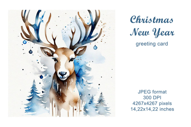 christmas-reindeer-watercolor-illustration-greeting-card-winter