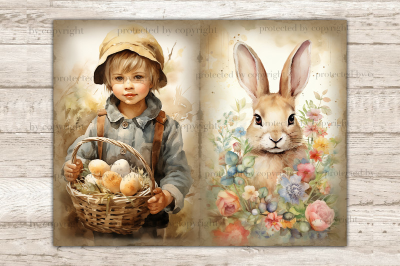 pastel-easter-junk-journal-paper-digital-collage-sheet