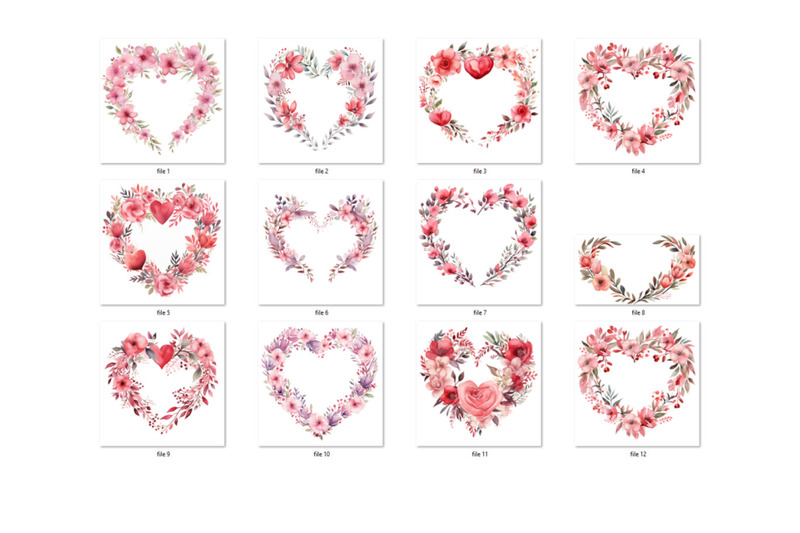 valentines-wreath-watercolor-hearts