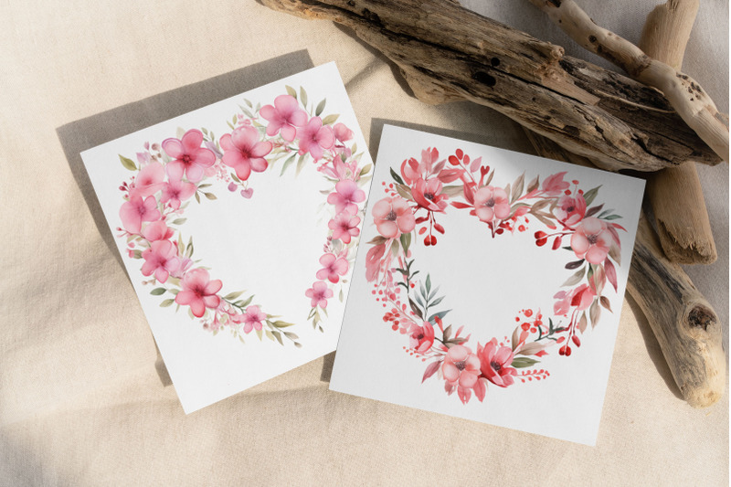 valentines-wreath-watercolor-hearts