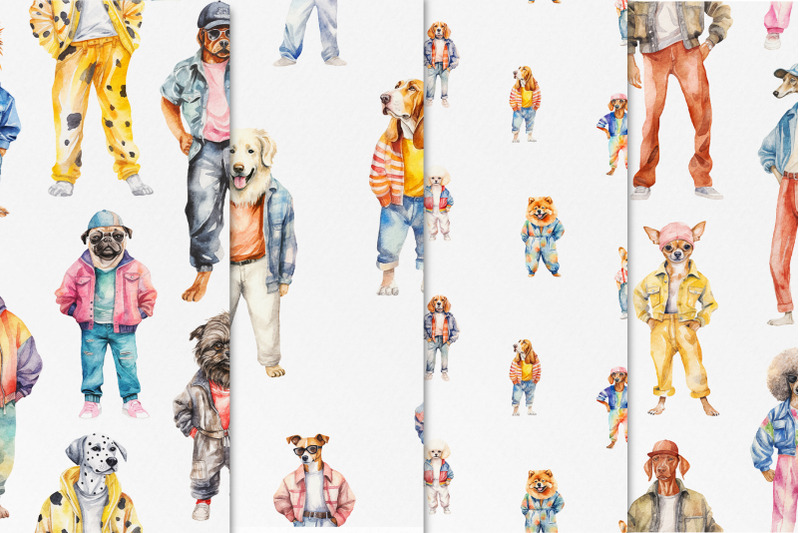 fashion-dogs-seamless-patterns