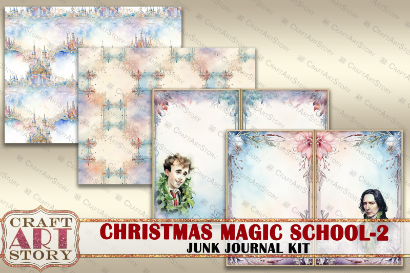 christmas-magic-school-junk-journal-pages-2-hogwarts-wizards