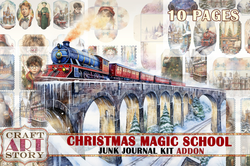 christmas-magic-school-junk-journal-pages-addon-hogwarts