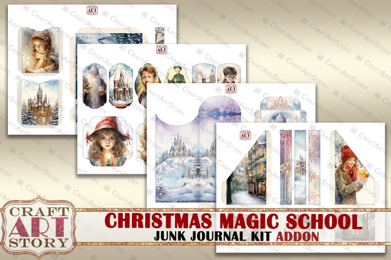 christmas-magic-school-junk-journal-pages-addon-hogwarts