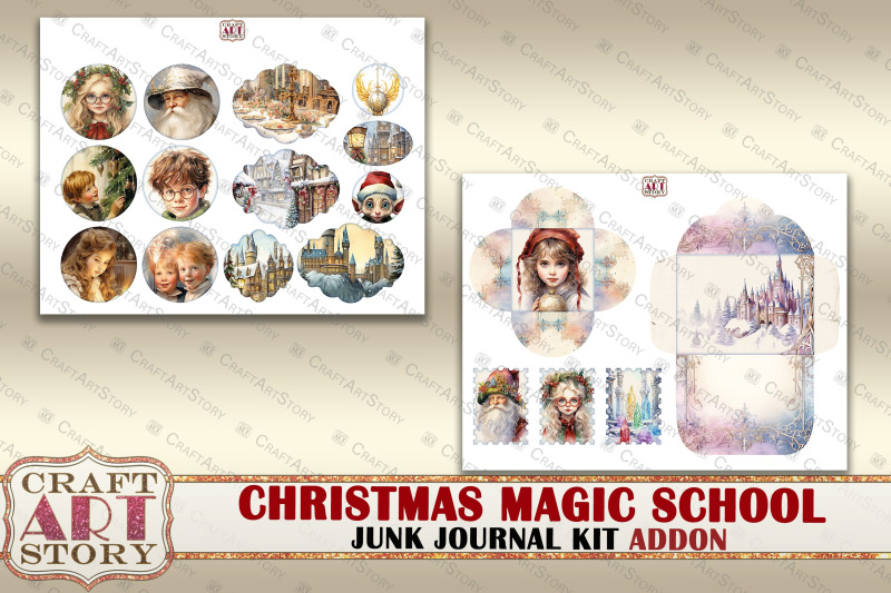 christmas-magic-school-junk-journal-pages-addon-hogwarts