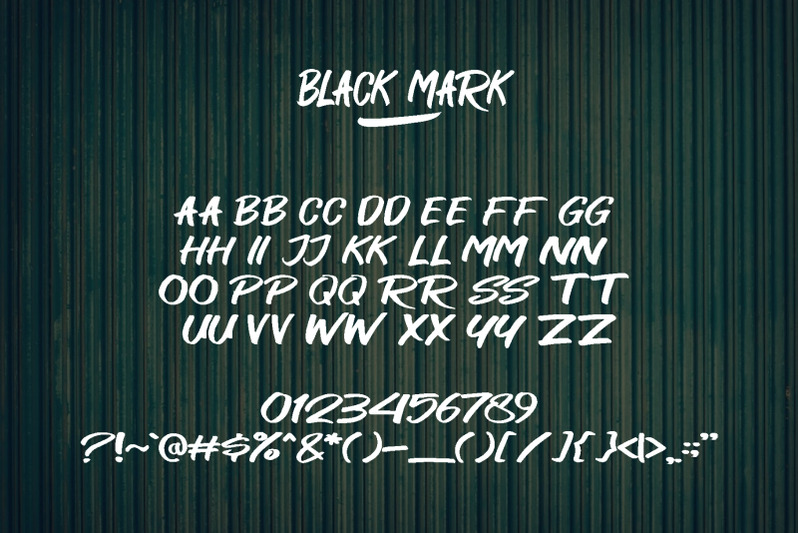 black-mark-brush-font