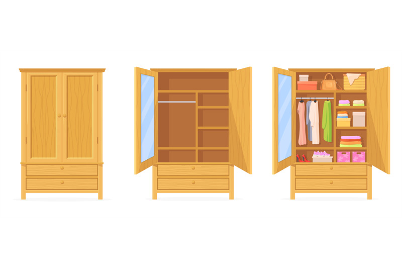 closed-open-cupboard-wooden-dress-cabinet-wardrobe-room-cartoon-clos