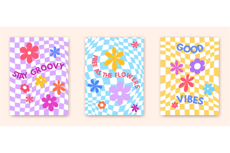 checkered-groovy-flower-hippie-floral-boards-with-inspirational-sloga