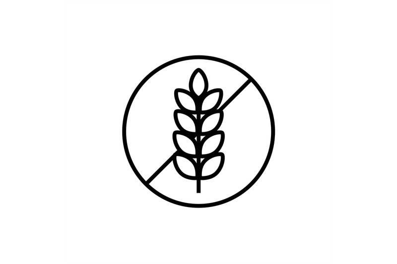 gluten-free-isolated-label-icon-no-wheat-black-and-white-vector-symbo