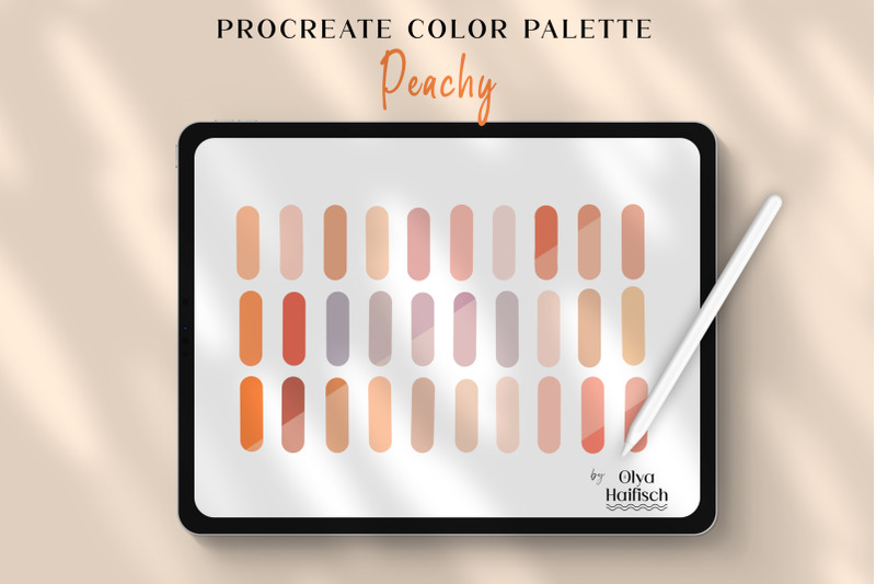 peach-procreate-color-palette-soft-trendy-color-swatches