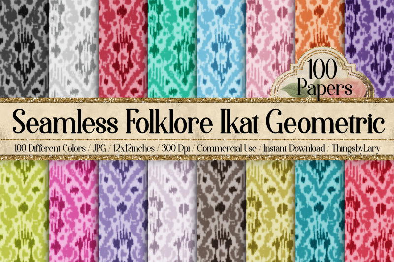 100-seamless-folklore-ikat-geometric-digital-papers