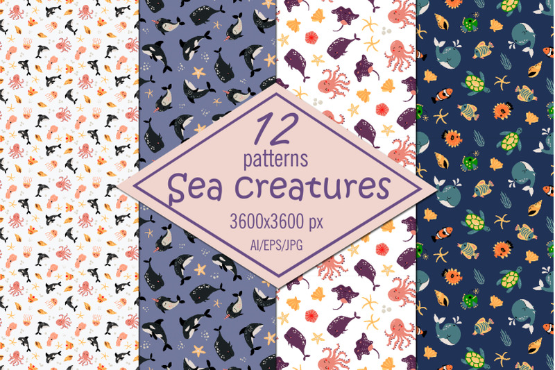 sea-animals-digital-paper-seamless-patterns