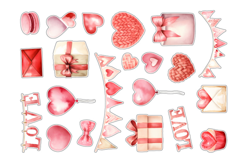 watercolor-valentine-elements-stickers-love-sticker