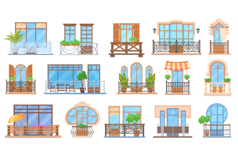 house-facade-balconies-cartoon-balcony-with-window-apartment-building