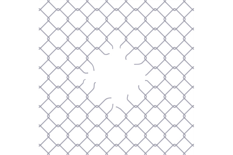 broken-grid-fence-ripped-metal-netting-enclosures-break-chain-link-n