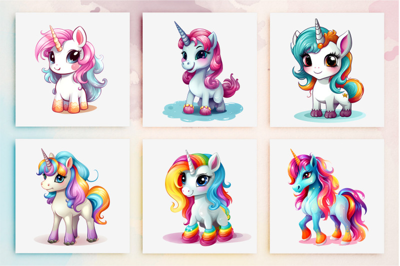 cute-rainbow-unicorns-01-png-bundle