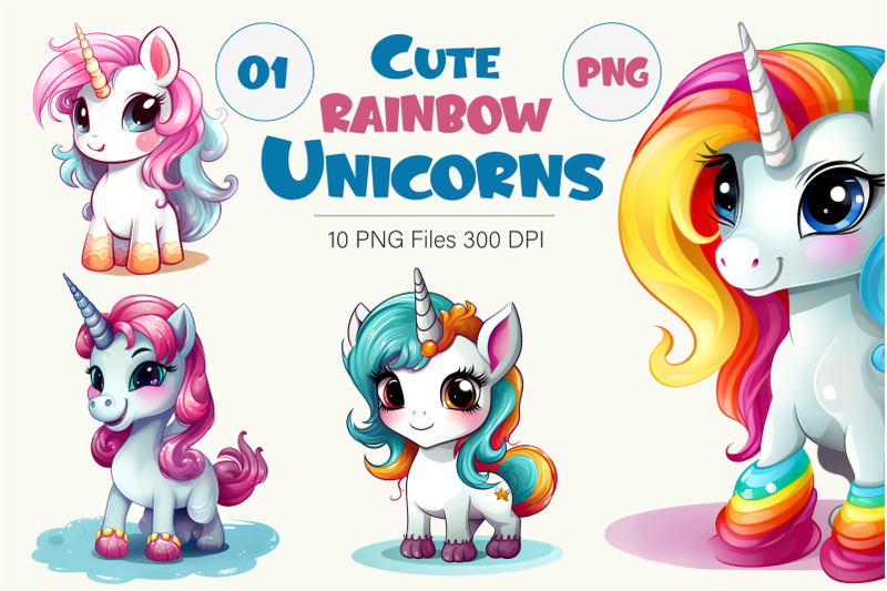 cute-rainbow-unicorns-01-png-bundle