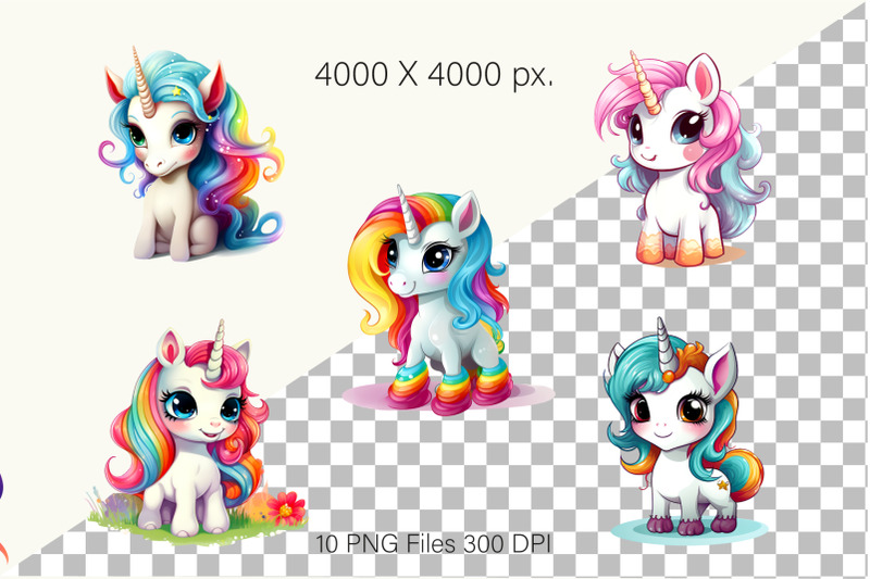 cute-rainbow-unicorns-01-png-bundle