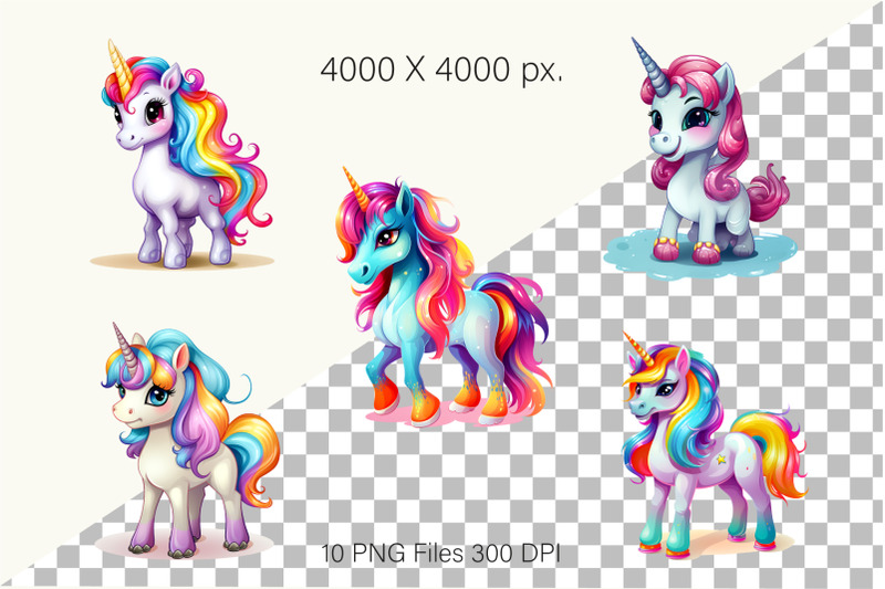 cute-rainbow-unicorns-01-png-bundle