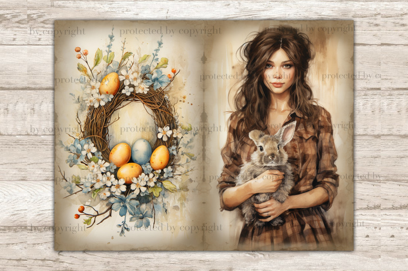 rustic-easter-junk-journal-pages-spring-collage