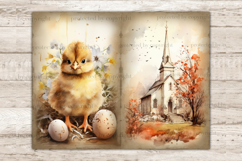 rustic-easter-junk-journal-pages-spring-digital-art