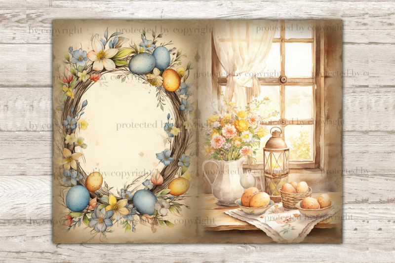 rustic-easter-junk-journal-pages-spring-digital-art