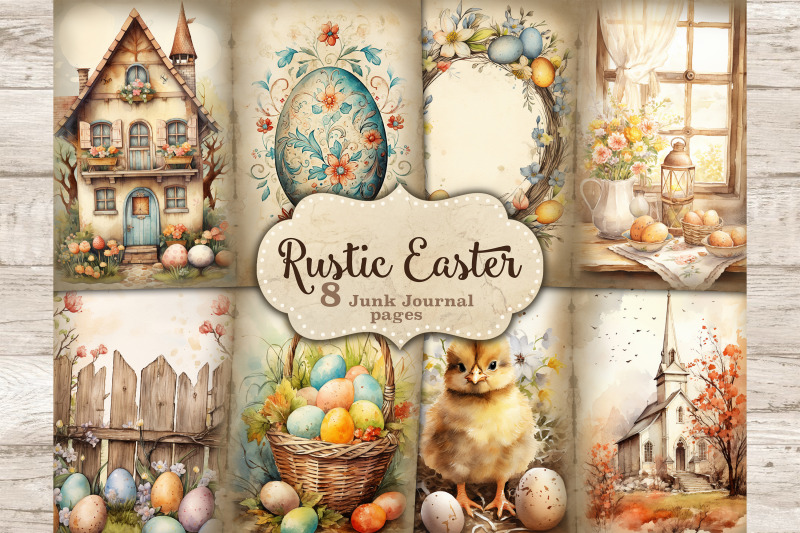 rustic-easter-junk-journal-pages-spring-digital-art