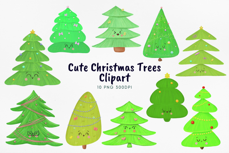 cute-christmas-trees-kawaii-png-bundle