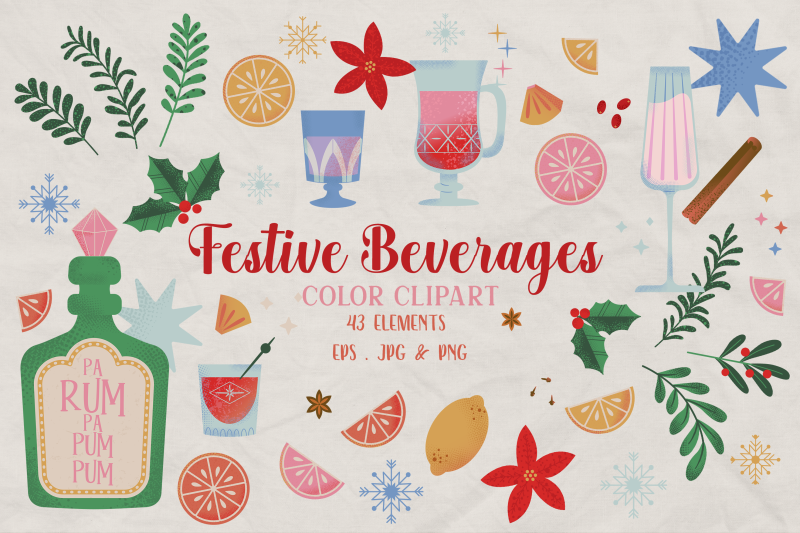 festive-beverages-amp-fruit-png-colorful-holiday-beverages-png-tropi