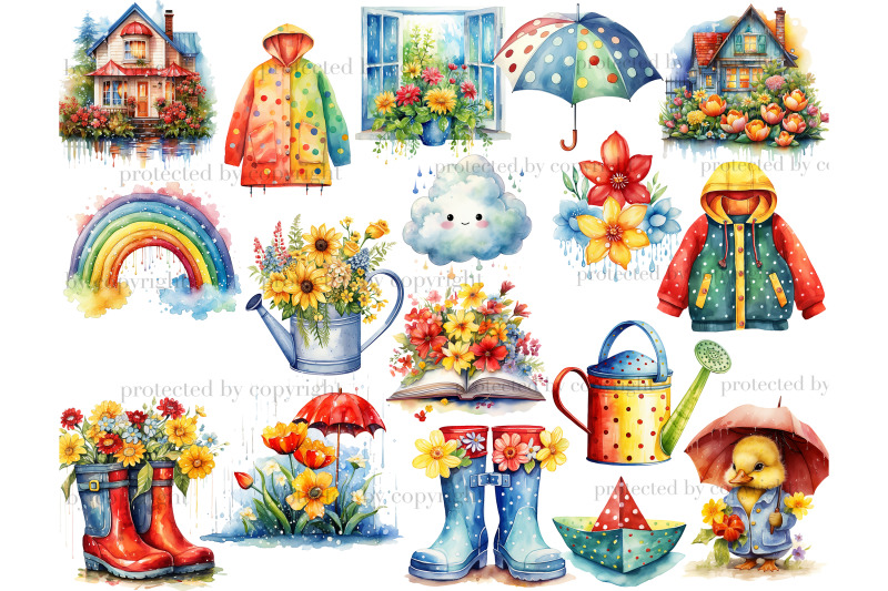 rainy-day-clipart-spring-clipart-bundle