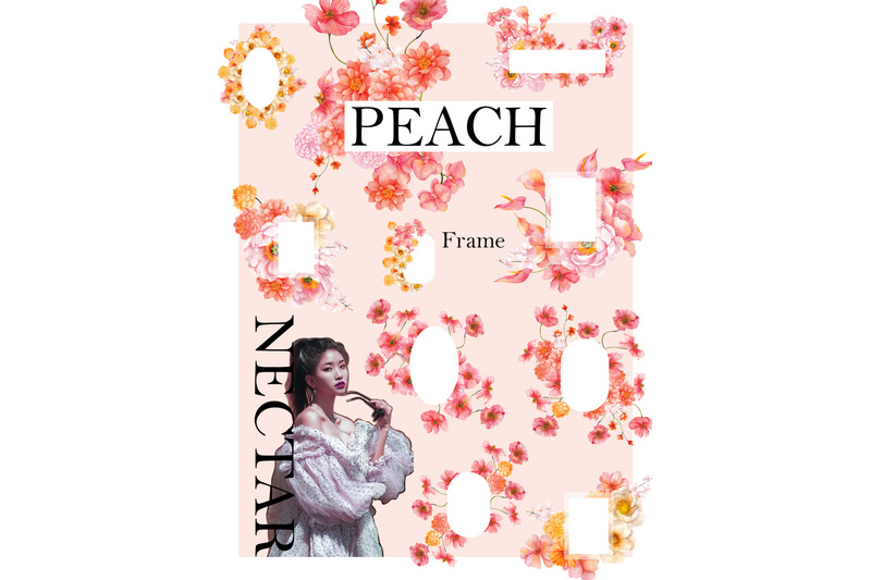 peach-nectar-watercolor-hand-draw-collection