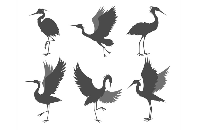 heron-poses-silhouettes
