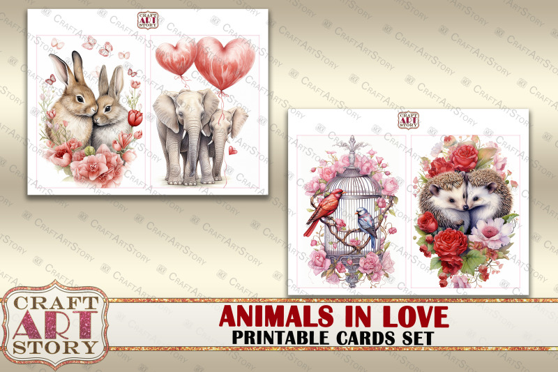 valentines-animals-cards-set-animals-in-love-digital-papers