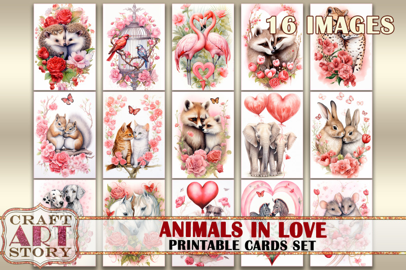 valentines-animals-cards-set-animals-in-love-digital-papers