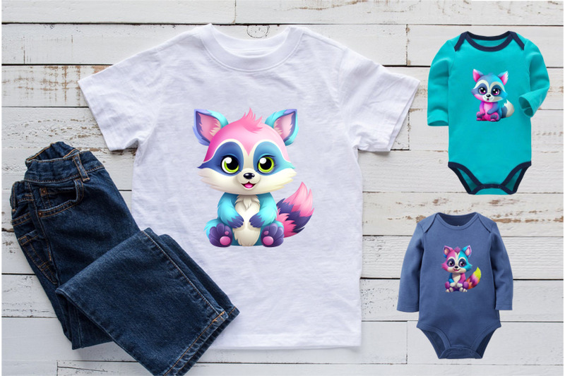 cute-rainbow-raccoons-tshirt-sticker
