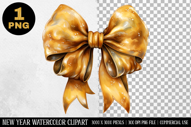 watercolor-gold-bow-clipart-new-year-clipart