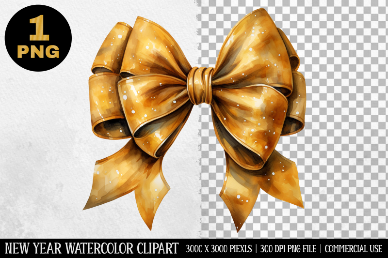 watercolor-gold-bow-clipart-new-year-clipart