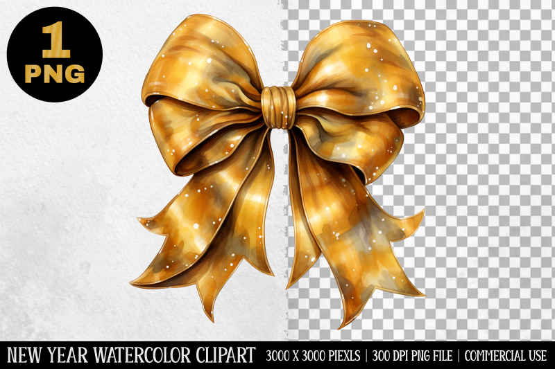 watercolor-gold-bow-clipart-new-year-clipart