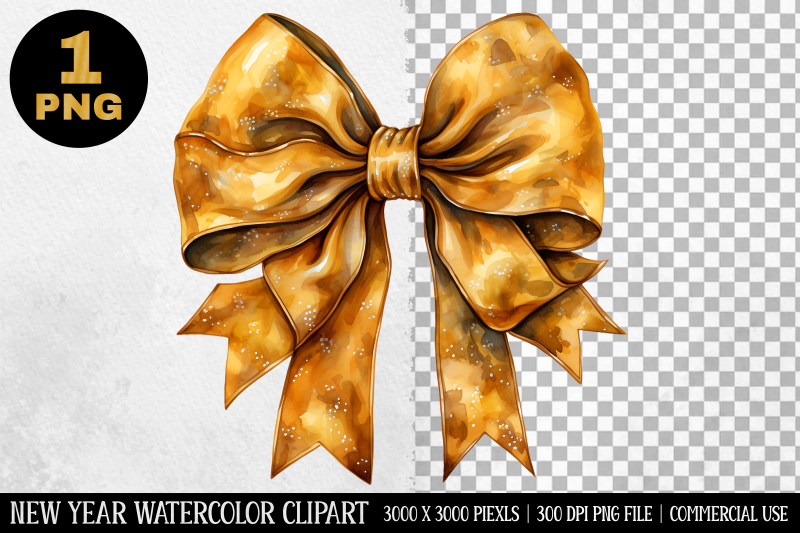 watercolor-gold-bow-clipart-new-year-clipart