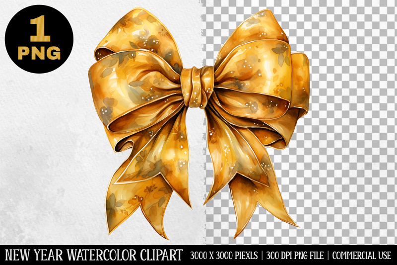 watercolor-gold-bow-clipart-new-year-clipart