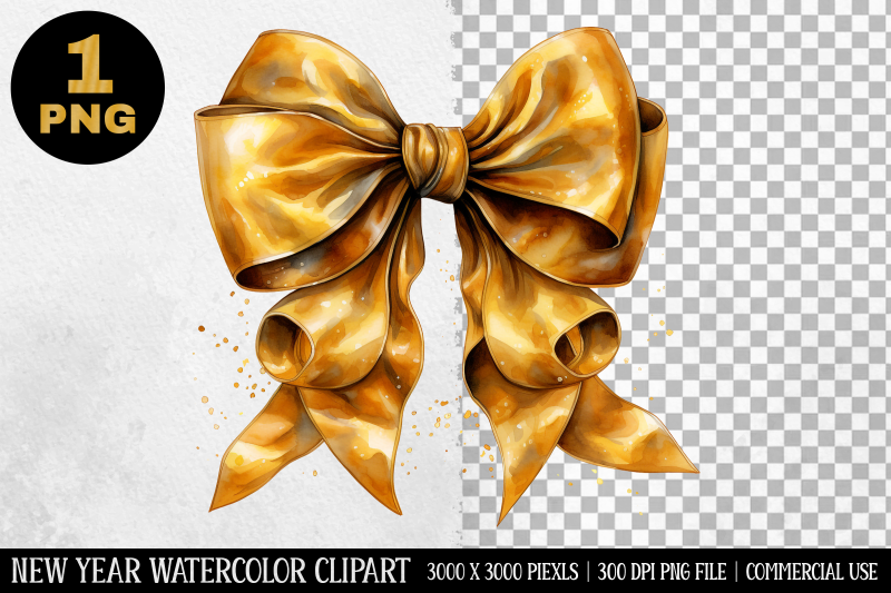 watercolor-gold-bow-clipart-new-year-clipart